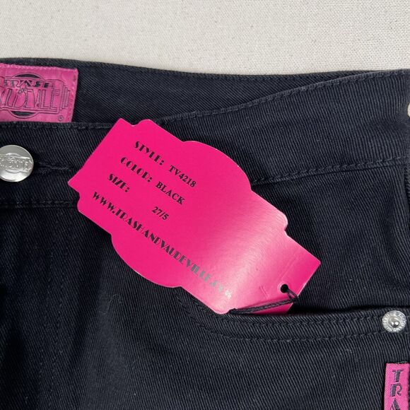 NWT Trash And Vaudeville Dream Bootcut Jeans Women’s 27/5 Black Stretch Denim - Picture 6 of 16